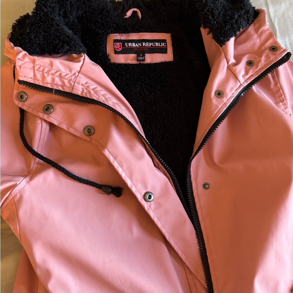 Urban Republic Dusty Rose Hooded Raincoat - Picture 3 of 4